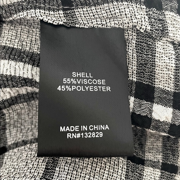 Majorelle Black Plaid Ruffle Marina Blouse XS Long Sleeve Sheer Revolve Top - Picture 8 of 8